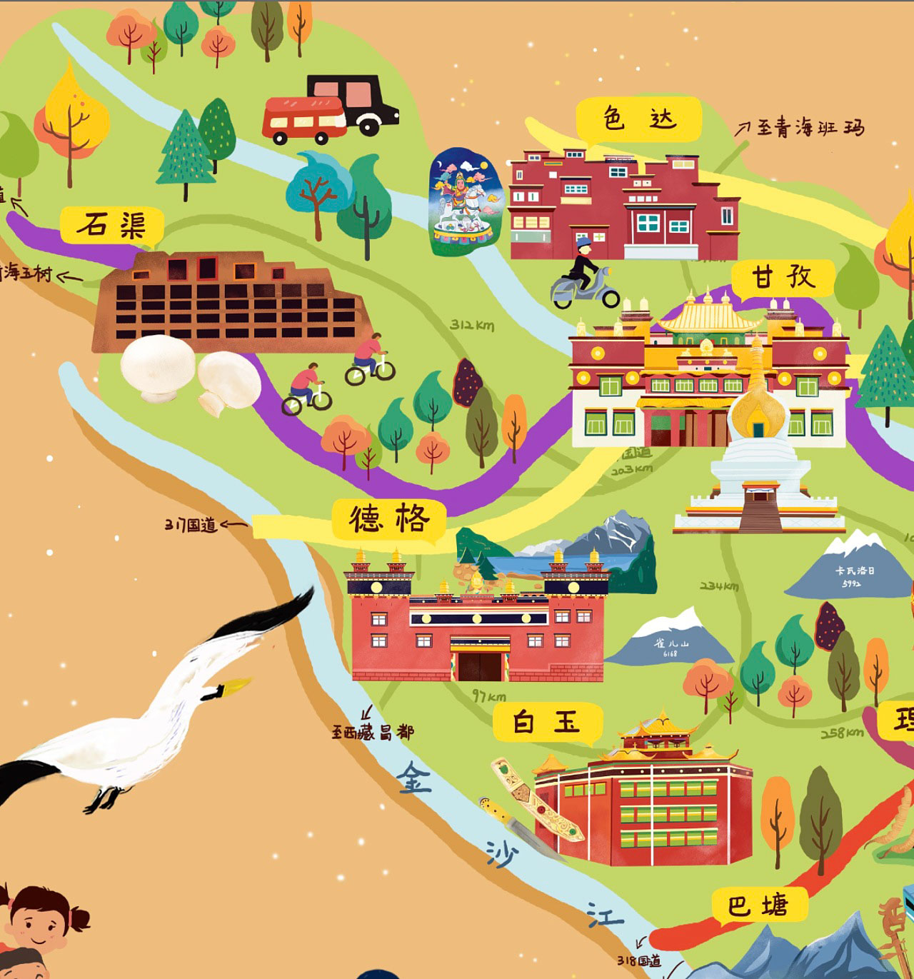 洛江手绘地图景区的文化宝库